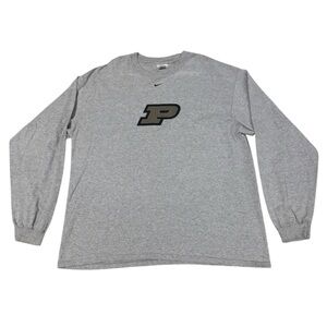 VTG Nike Team Purdue Boilermakers Long Sleeve Shirt Men’s XL Y2K Center Swoosh